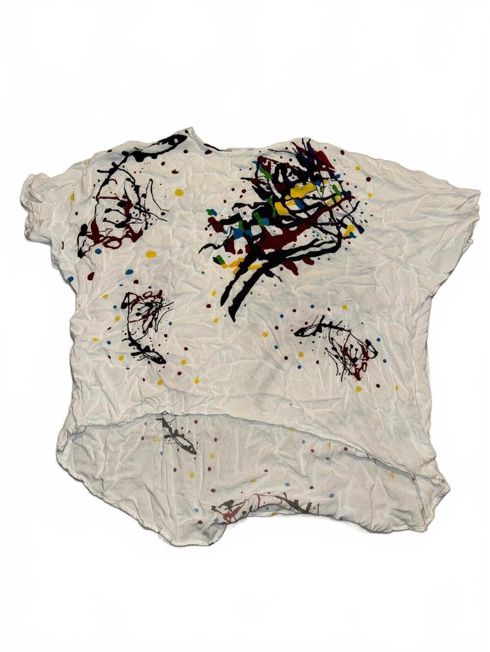 Vintage Women's Dilemma White Graphic Short Sleeve Top Size 2XL/3XL
